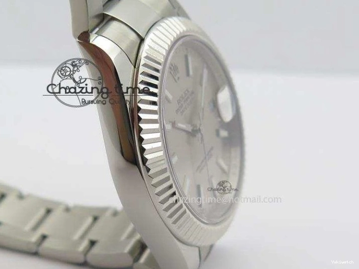 SS II 116334 On Sliver Sticks Dial Markers 41mm A3136 SS Gray Datejust Bracelet 0405
